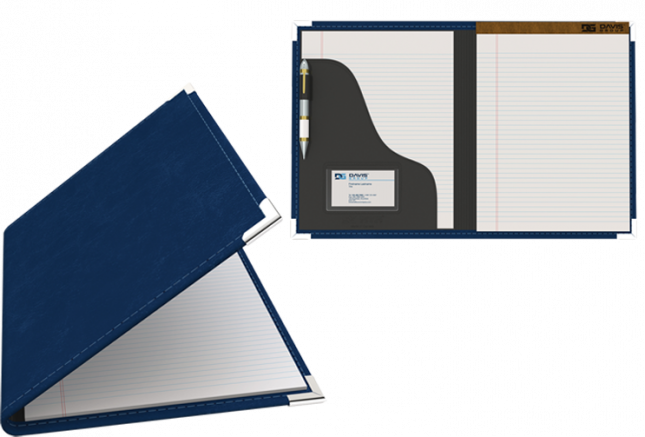 Executive Notebook VIP Faux-Leather Padfolio, with Writing Pads