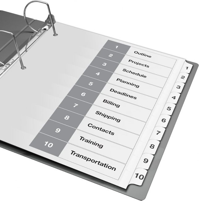 Davis Group Index Tab Dividers for 3 Ring Binders