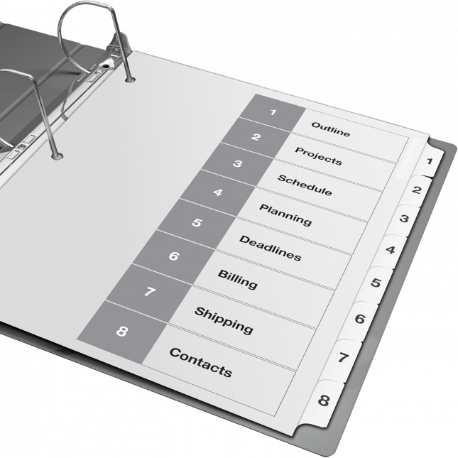 Davis Group Index Tab Dividers for 3 Ring Binders