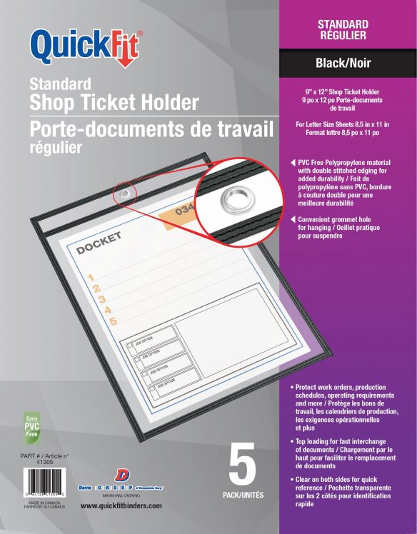 QuickFit® Standard Shop Ticket Holders