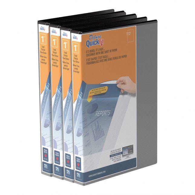 <p>QuickFit<sup>®</sup> 14″ x 8.5″ Portrait View Binders</p>